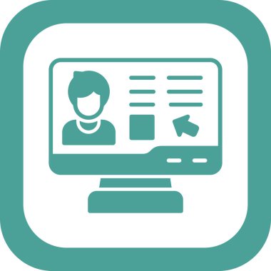 Çevrimiçi Oy Simgesi Vektör İllüstrasyonu