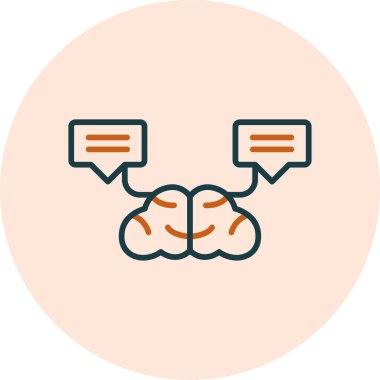 Doğal Dil İşlemi. Web simgesi basit illüstrasyon