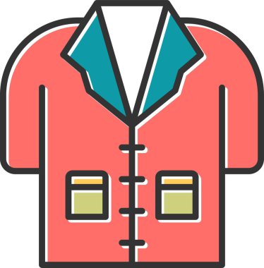 Laboratuvar Önlüğü kıyafet ikonu vektör illüstrasyonuName 