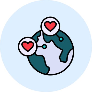 Toprak Gezegeni simgesi, vektör çizimi 