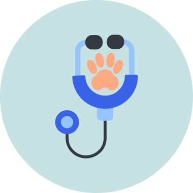 veterenarian stethoscope icon with paw vector illustration  clipart