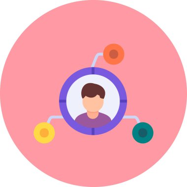 Kullanıcı verileri için modern bir simge gösteren vektör grafiği.