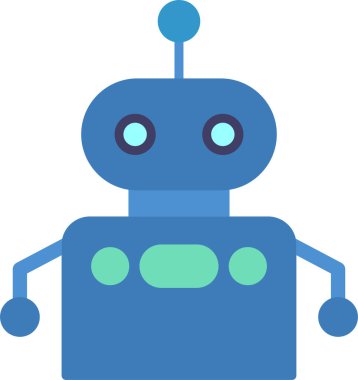 Çizgi film robot karakterinin doğrusal görüntüsü