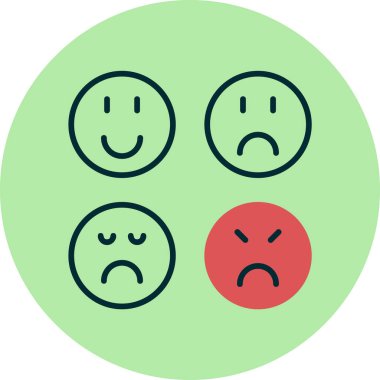 Duygusal yüz simgesinin vektör illüstrasyonu