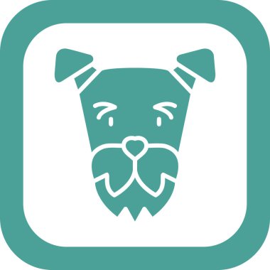 Airedale Terrier web simgesi, basit vektör illüstrasyonu