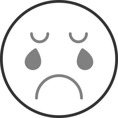Ağlayan emoji. Web simgesi basit illüstrasyon
