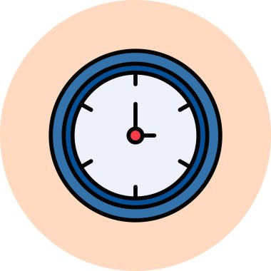 Saat web simgesi, vektör illüstrasyonu