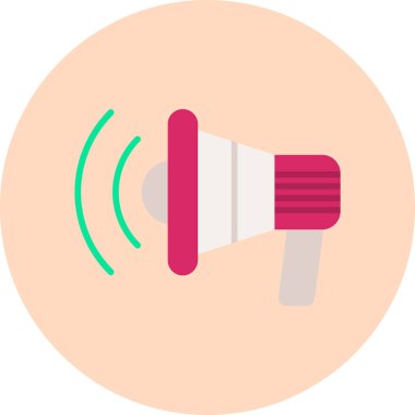 megafon hoparlörü simgesi, basit vektör illüstrasyonu 