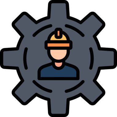 İşçi. Web simgesi basit illüstrasyon 