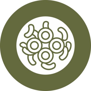 Basit Bakteri illüstrasyonunun vektör simgesi