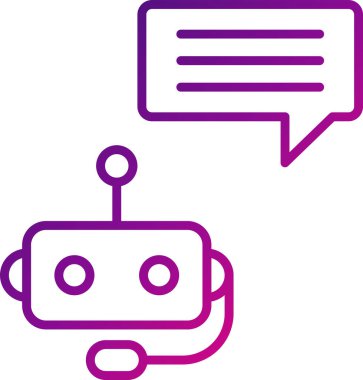 Chatbot, robot simgesi, vektör illüstrasyonu