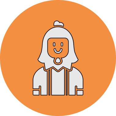 Korkak tavuk. Web simgesi basit illüstrasyon