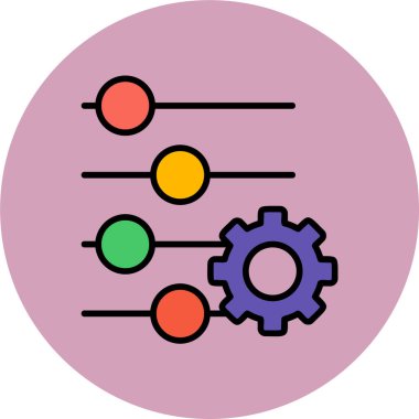 düz ayar simgesi, vektör illüstrasyonu