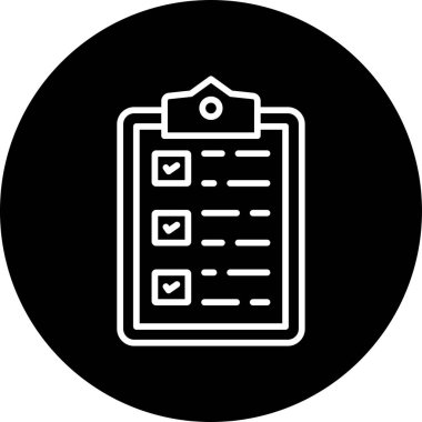 Web uygulamaları için hazırlanmış bir kontrol listesi simgesi çizimi.