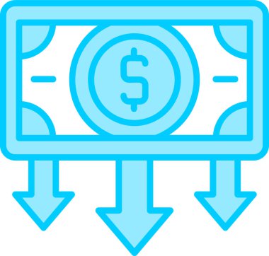 İflas simgesini web için soyut renk biçiminde tasvir eden vektör illüstrasyonu.