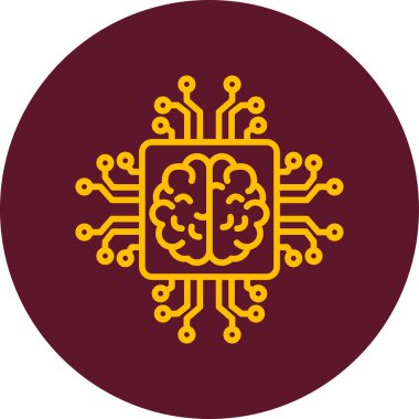 Yapay Zeka web simgesi, vektör illüstrasyonu