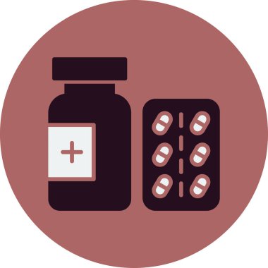 uyuşturucu ve hap ikonu vektör illüstrasyonu