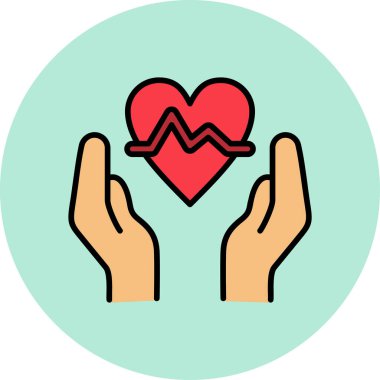 Kalp. Web simgesi basit illüstrasyon 