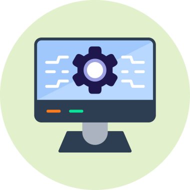 bilgisayar kodlama simgesi, vektör illüstrasyonu