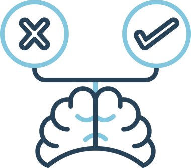 Karar verme ikonu. vektör illüstrasyonu