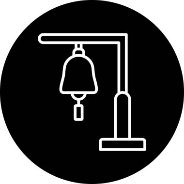 Bell web simgesi, düz biçim, vektör illüstrasyonu