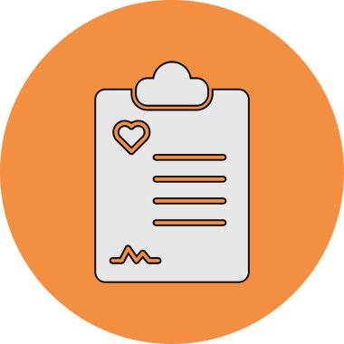 sağlık raporu simgesi vektör illüstrasyon 