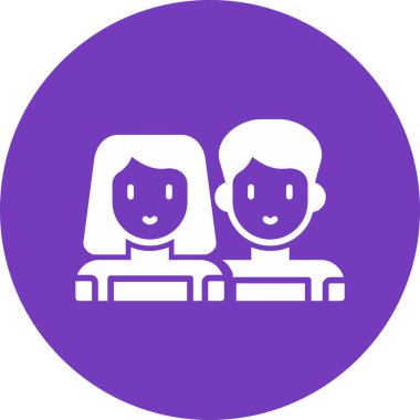 çift kişi aile simgesi vektör illüstrasyonu 