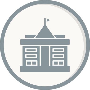 Hükümet binası simgesi, vektör illüstrasyonu