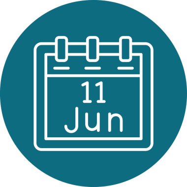 Haziran takvim simgesi. vektör illüstrasyonu