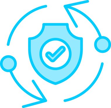 Veri koruma kalkanı simgesi ana hat biçiminde 