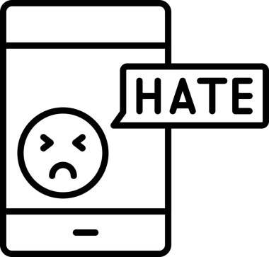 Nefret mesajı, vektör simgesi çizimi 