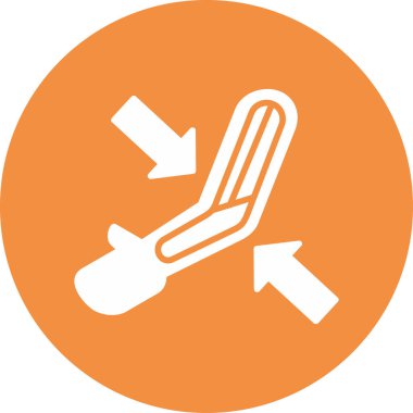 Katı El Simgesi Vektör İllüstrasyonu Beyaz Arkaplanda İzole Edildi