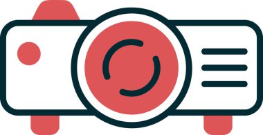 Projektör. Web simgesi basit illüstrasyon