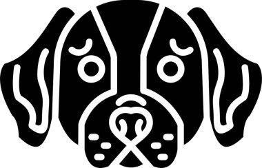 Basset Hound köpek baş simgesi, vektör illüstrasyonu