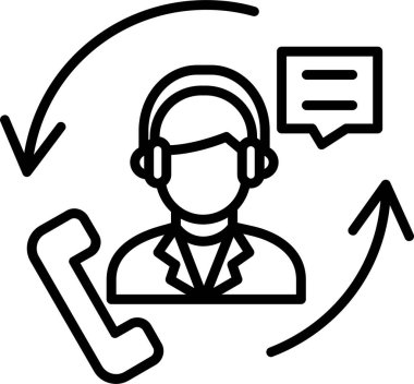 Müşteri hizmet vektör satırı simgesi