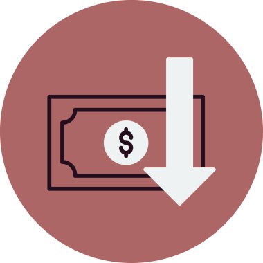 Para kaybı. Web simgesi basit illüstrasyon