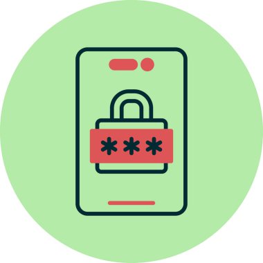 Pin numarası şifre kilidi. Basit resimleme