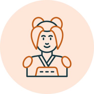 kadın web simgesi vektör illüstrasyonu