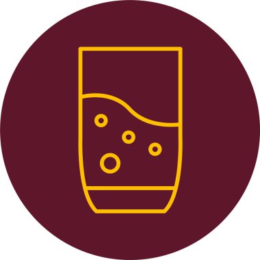 Bir bardak su. Web simgesi basit illüstrasyon