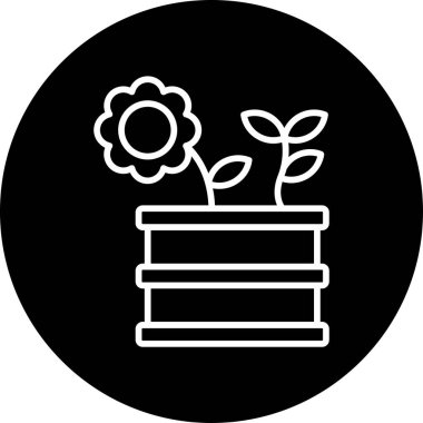 Saksı. Web simgesi basit illüstrasyon