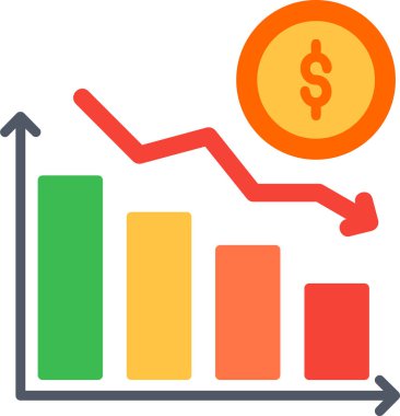 Kayıp grafiği. Web simgesi basit illüstrasyon