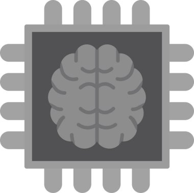 Yapay Zeka simgesi, vektör illüstrasyonu 