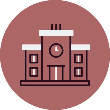 Saat simgesi olan belediye binası