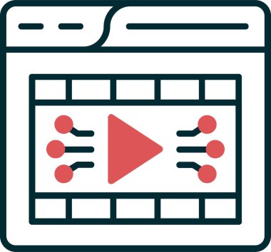 Video oynatıcı ikon vektör illüstrasyonu