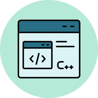 C + + dosya biçimi simgesi, vektör illüstrasyonu