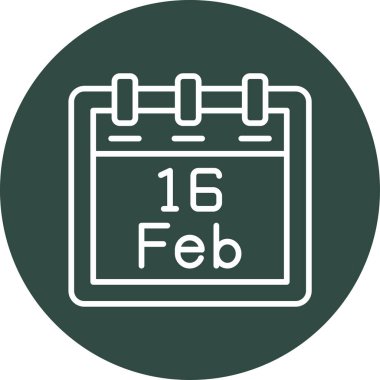 Şubat takvim simgesi tasarımı, web illüstrasyonu