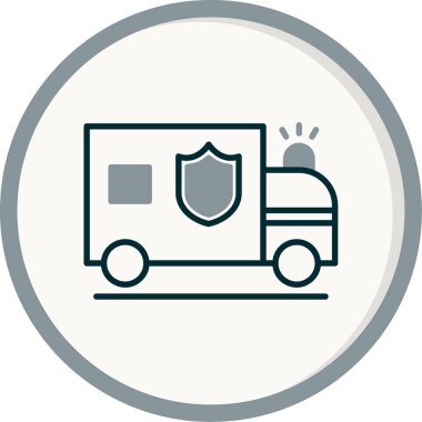 Polis Van simgesi vektör illüstrasyonu