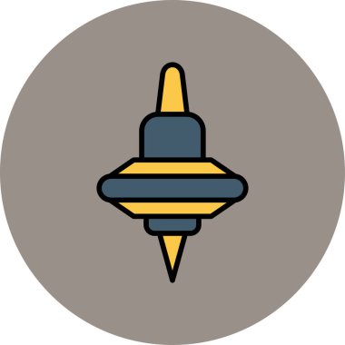 Dönen Üst simgesinin vektör illüstrasyonu 