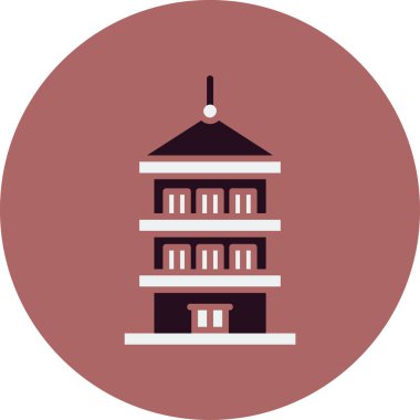 Pagoda. Web simgesi basit illüstrasyon