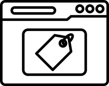 Çevrimiçi alışveriş simgesinin vektör illüstrasyonu 